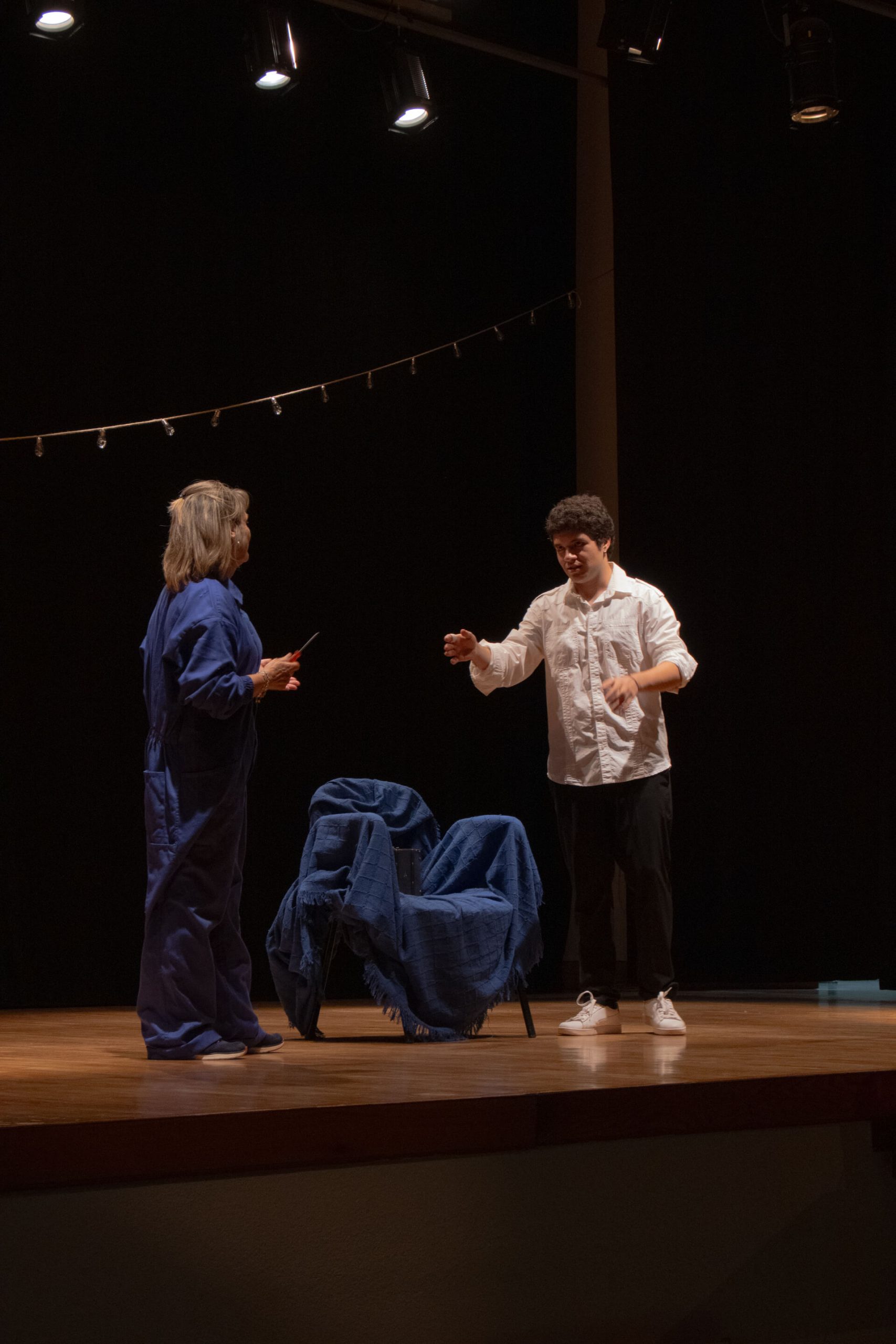 Momento cómico de la obra de Jean-Pierre Martínez en Salamanca